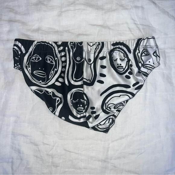 Patrick Church Mens Swim Brief - Black and White - Picture 3 of 3